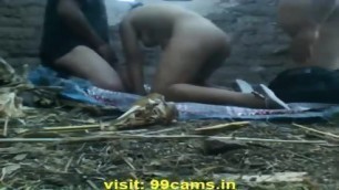 Hot Amateur Indian FMM Threesome In The Barn With Busty Milf - Hot Milf