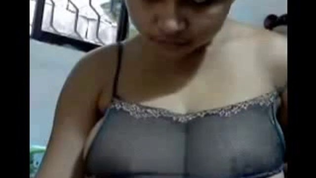 young indian shows her huge tits in webcam