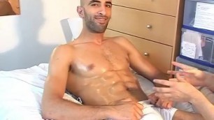 Handsome Real Straight Arab Male Gets Wanked his Big Cock by a Guy !