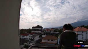 Amateur teen couple makes a trip to Chiang Mai and fuck there in the hotel