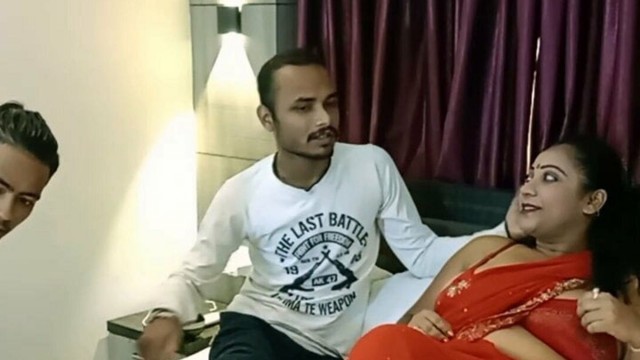 Indian Bengali beautiful stepsister shared and fucked! Hot threesome sex