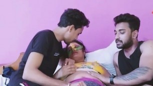 Indian Threesome with MILF with Big Ass and Big Boobs fucking hard