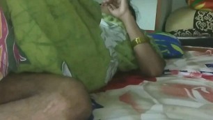 Tamil Village Aunty In Green Nighty With Her Skinny Indian Husband Homemade Late Night Sex – Full Hindi Video