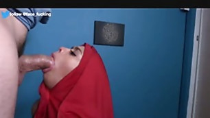 Cheating Arab wife slurps on fat cock